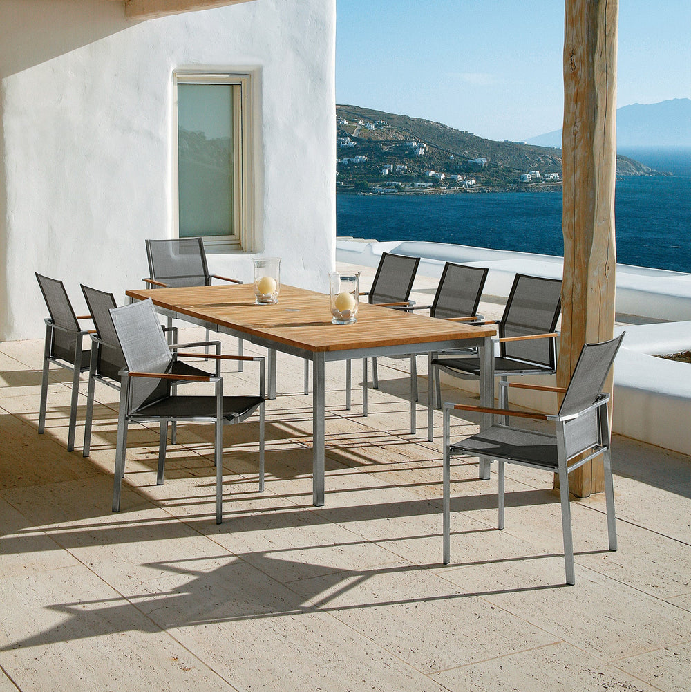 Equinox Extending Outdoor Dining Table - Teak Top