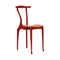 Gaulinetta Dining Chair  option Lacquered Ash in Coral Red / Toasted Hide