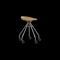 Jamaica Swivel Low Stool  option Chrome with Wooden Seat