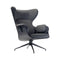 Lounger Swivel Armchair  option Anthracite Grey / V10 - Vintage Leather Black