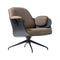Low Lounger Swivel Armchair  option Anthracite Grey with Black Stained Ash / V23 - Vintage Leather Sepia