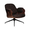 Low Lounger Swivel Armchair  option Anthracite Grey with Walnut / V10 - Vintage Leather Black