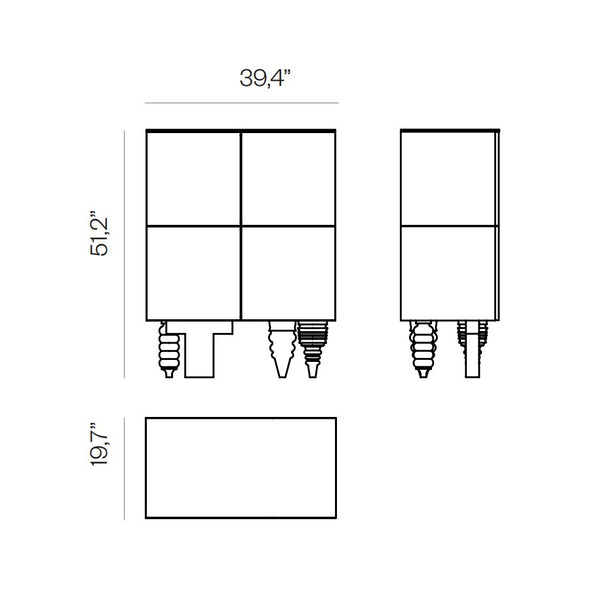 Multileg 1+1M Ash Cabinet
