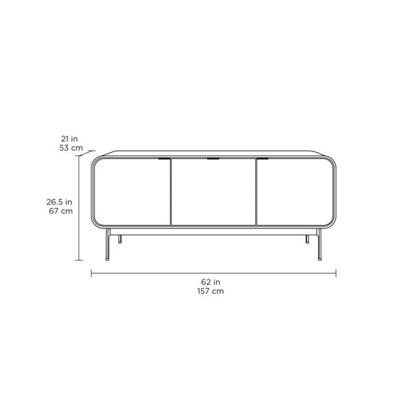Plume 3-Door Media Cabinet