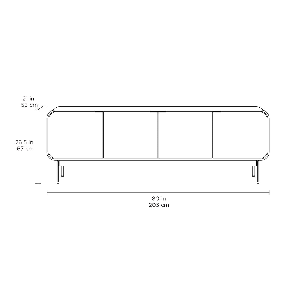 Plume 4-Door Media Cabinet