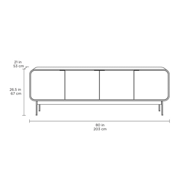 Plume 4-Door Media Cabinet