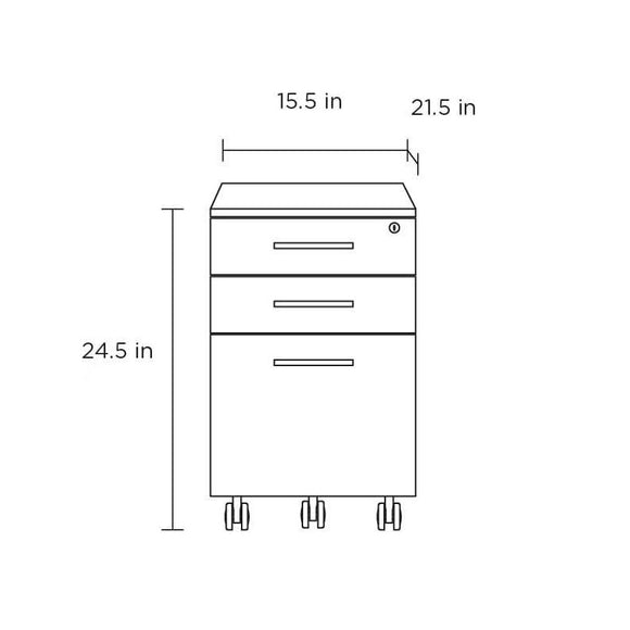 Sequel Studio 3-Drawer Mobile File Pedestal