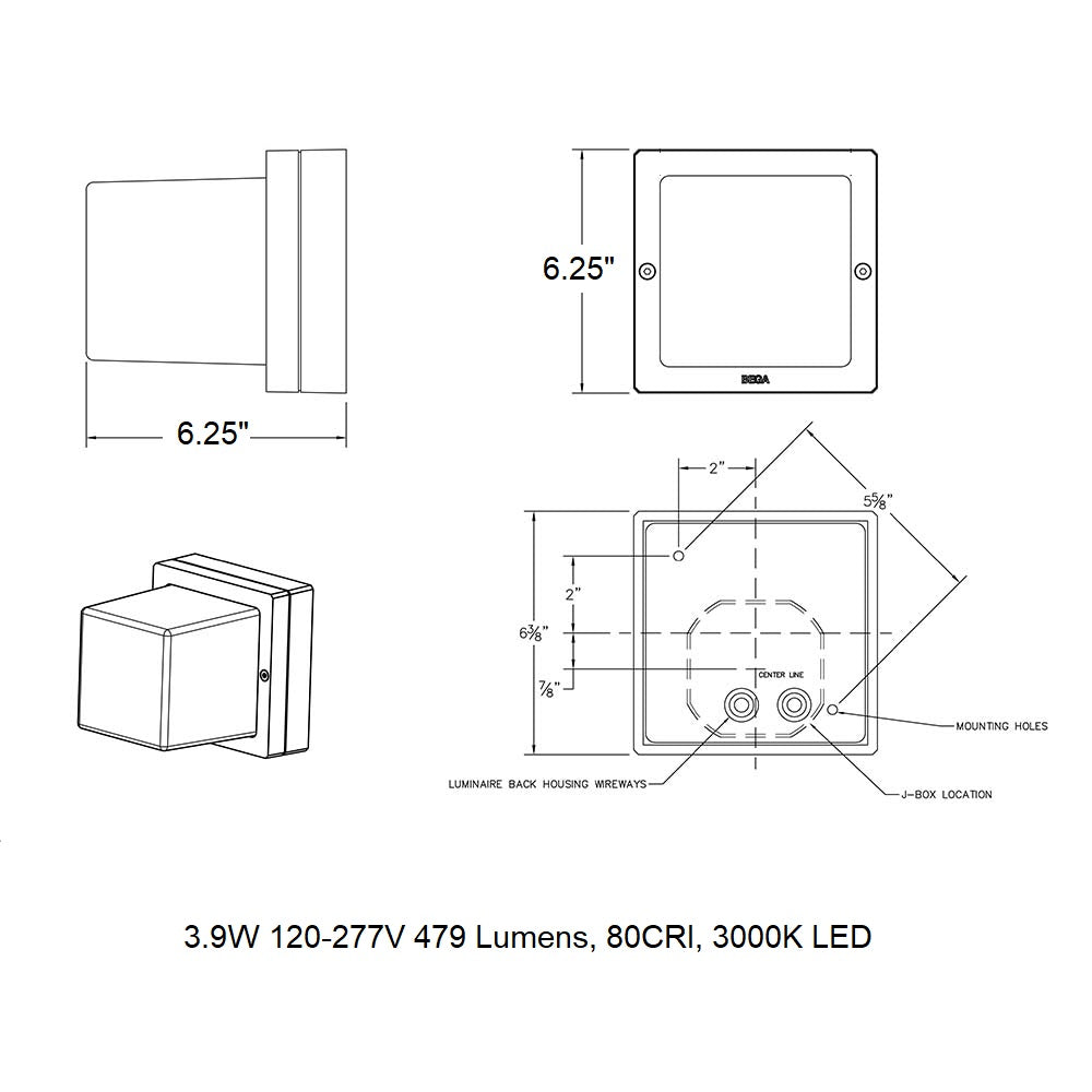 B22432/B22439 Impact Resistant Outdoor LED Wall Sconce