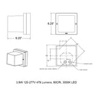 B22432/B22439 Impact Resistant Outdoor LED Wall Sconce