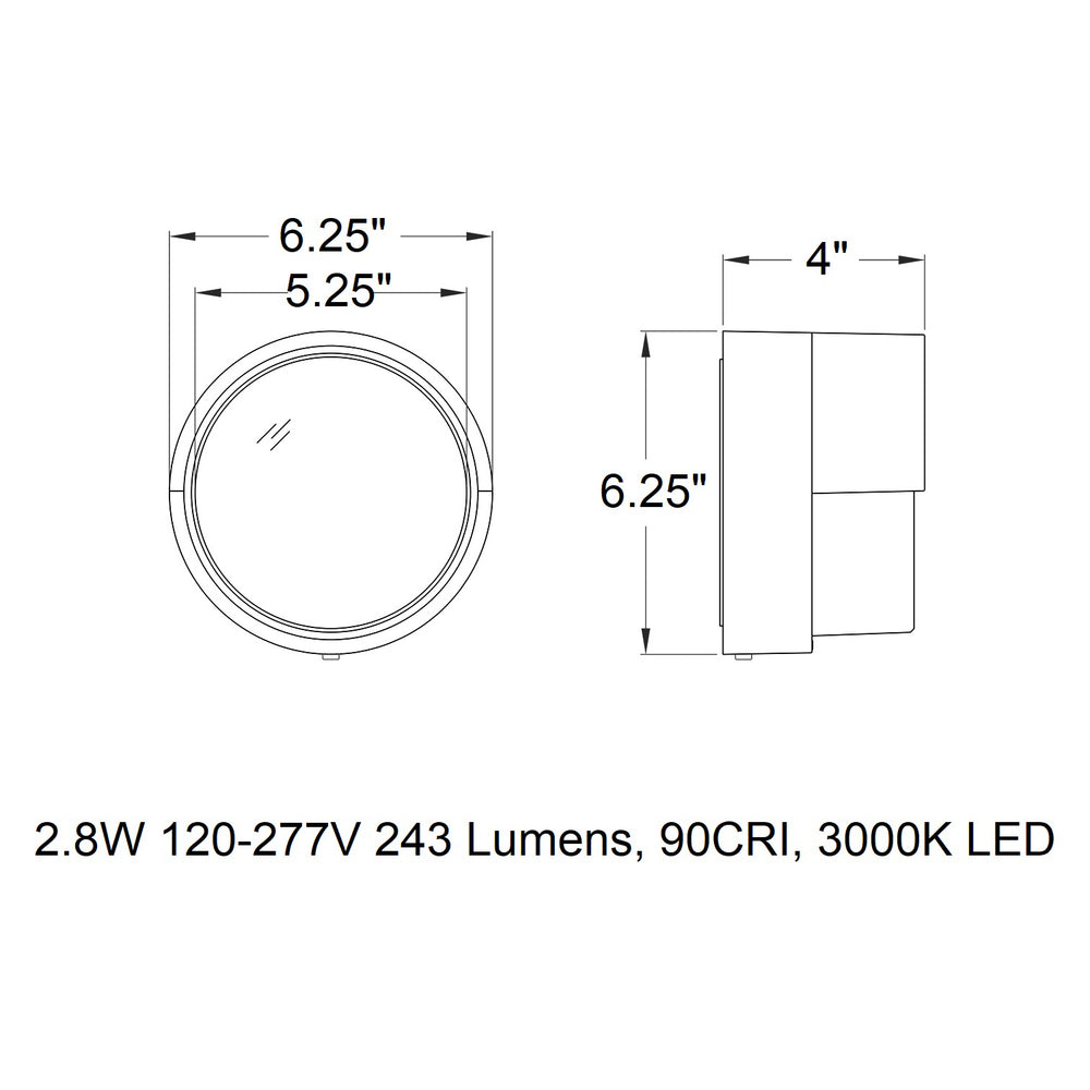 B33507/B33508 Impact Resistant Outdoor LED Wall Sconce