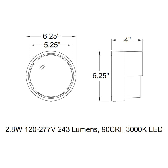 B33507/B33508 Impact Resistant Outdoor LED Wall Sconce
