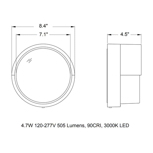 B33507/B33508 Impact Resistant Outdoor LED Wall Sconce