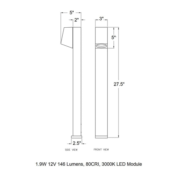 B77239/B77249 Garden Outdoor LED Bollard Light