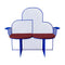 Cloud Metal Bench  option Burgundy Sunbrella