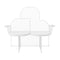 Cloud Metal Bench  option White Sunbrella