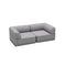 The Cube Corner Two Seater Sofa  option Grey Chenille