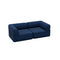 The Cube Corner Two Seater Sofa  option Navy Blue Chenille
