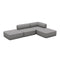The Cube Low Mix Ottoman Sectional  option Grey Boucle