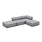 The Cube Low Mix Ottoman Sectional  option Grey Chenille