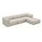 The Cube Three Seater Sofa with Ottoman  option Cream Boucle