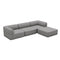 The Cube Three Seater Sofa with Ottoman  option Grey Boucle