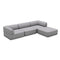 The Cube Three Seater Sofa with Ottoman  option Grey Chenille