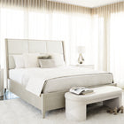 Axiom Upholstered Panel Bed with Wooden Footboard and Side Rails