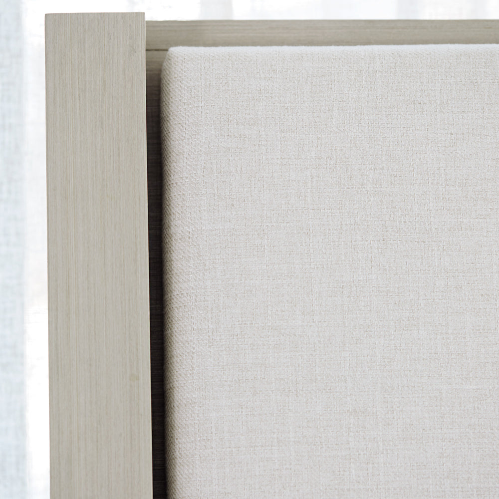 Axiom Upholstered Panel Bed with Wooden Footboard and Side Rails