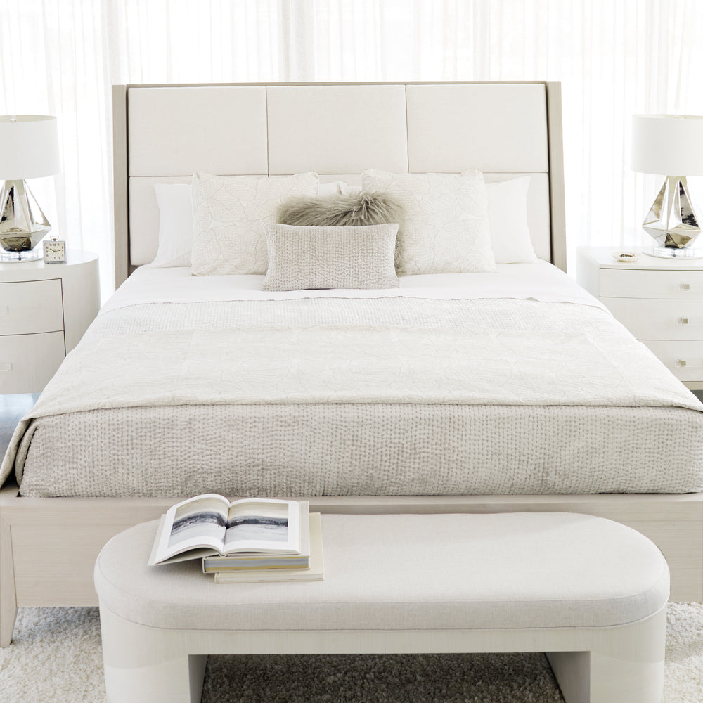 Axiom Upholstered Panel Bed with Wooden Footboard and Side Rails