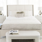 Axiom Upholstered Panel Bed with Wooden Footboard and Side Rails