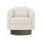 Camino Upholstered Swivel Lounge Chair  option 1345-002 Chenille White/Cream