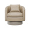 Camino Upholstered Swivel Lounge Chair  option 202-202 Plush Beige/Tan Leather