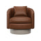 Camino Upholstered Swivel Lounge Chair  option 363-072 Plush Brown Leather