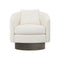 Camino Upholstered Swivel Lounge Chair  option 5558-000 Crypton Chenille White/Cream