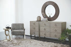 Linea Metal Round Chairside Table with Interlocking Shape
