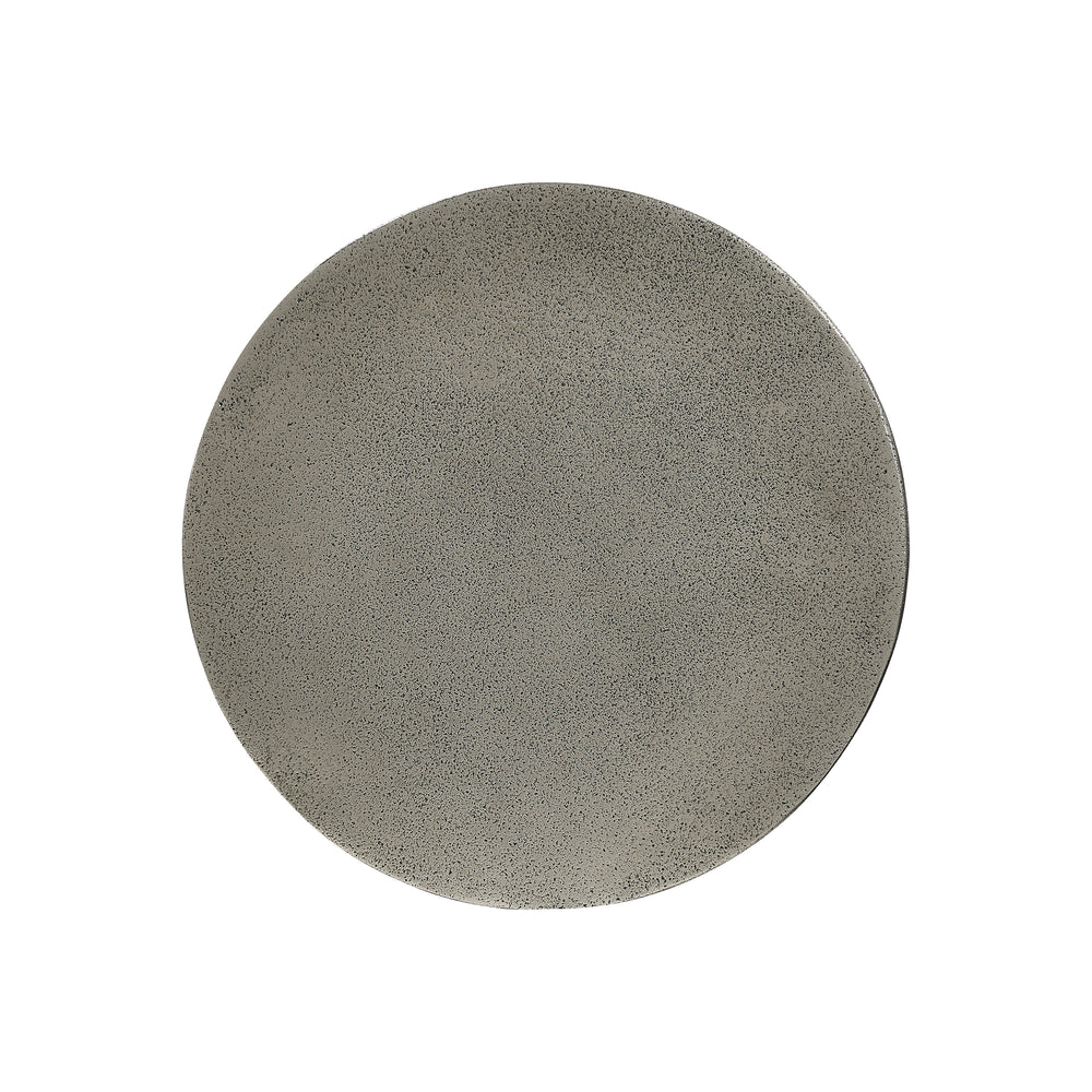Linea Metal Round Chairside Table with Interlocking Shape