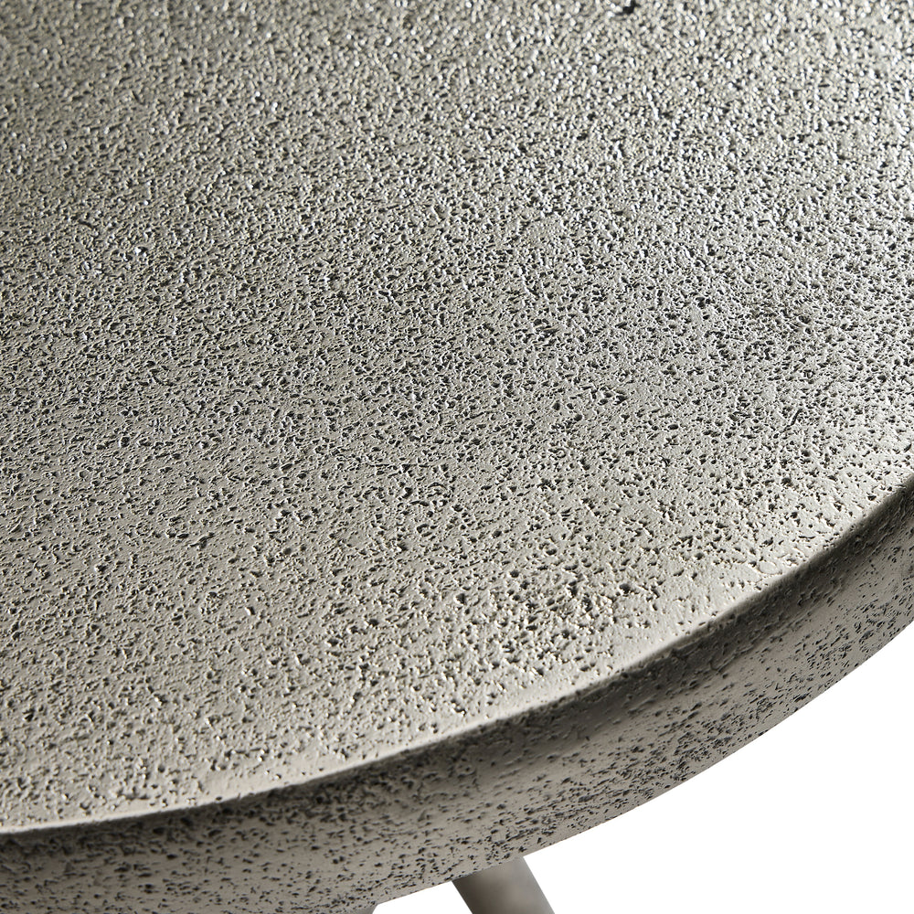 Linea Metal Round Chairside Table with Interlocking Shape