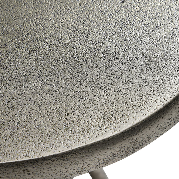 Linea Metal Round Chairside Table with Interlocking Shape