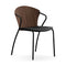 Bessi Seat Upholstered Dining Chair with Wood Back  option Black