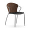Bessi Seat Upholstered Dining Chair with Wood Back  option Chrome