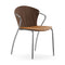 Bessi Seat Upholstered Dining Chair with Wood Back  option Nevada Cognac Leather