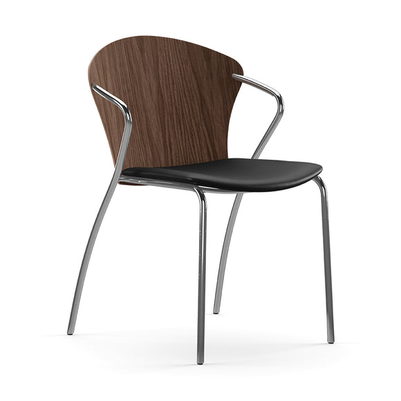 Bessi Seat Upholstered Dining Chair with Wood Back