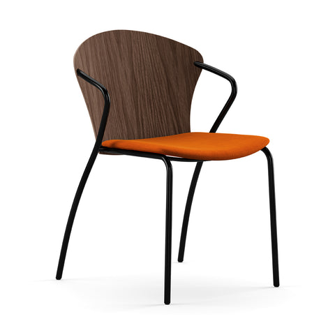 Bessi Seat Upholstered Dining Chair with Wood Back