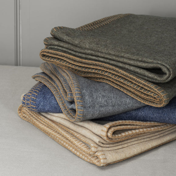 Ahwi Two-Tone Wool Throw Blanket