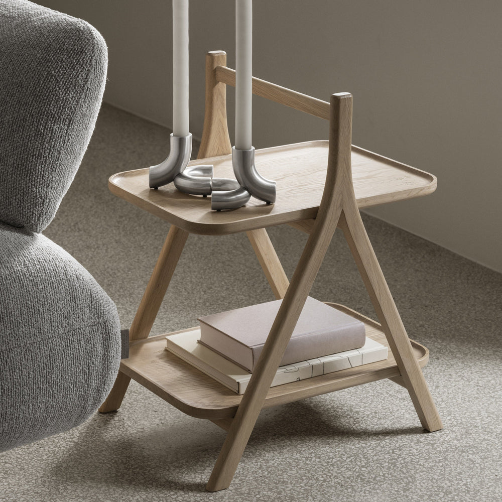 ETA Oak Side Table with Shelve