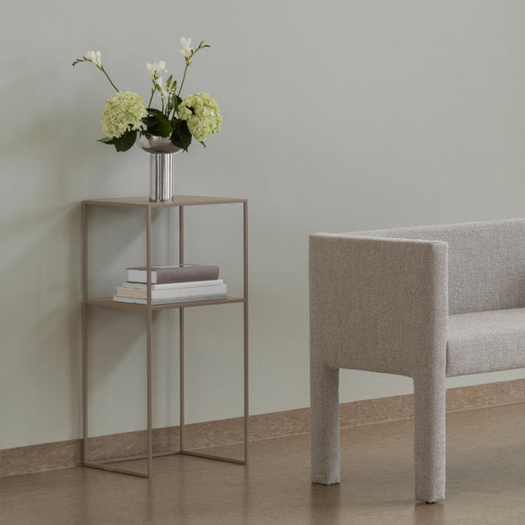 Fera Pedestal Table with Shelf