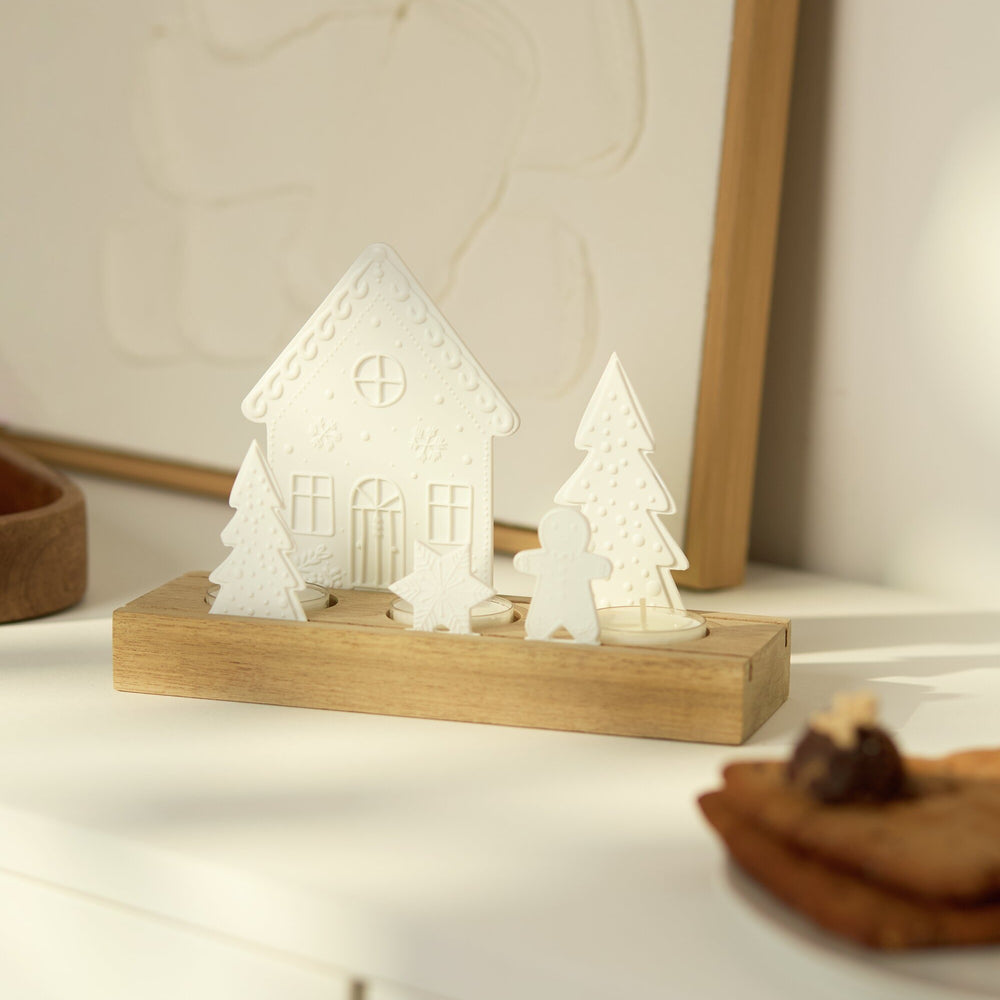 Holiday Gingerbread Tealight Holder Set