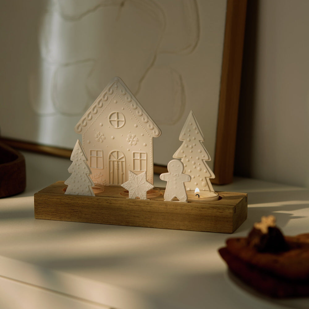Holiday Gingerbread Tealight Holder Set