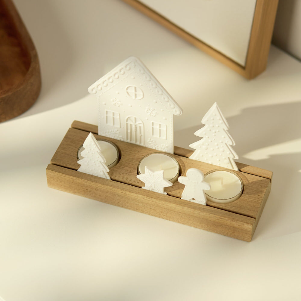 Holiday Gingerbread Tealight Holder Set