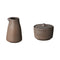 Kumi Stoneware Creamer and Sugar Bowl  option Espresso